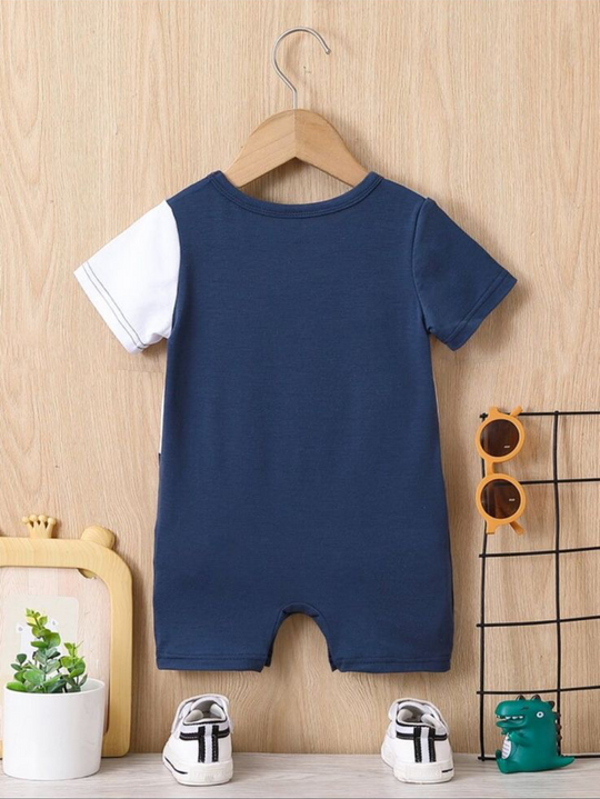 COLOR BLOCK DINO ROMPER