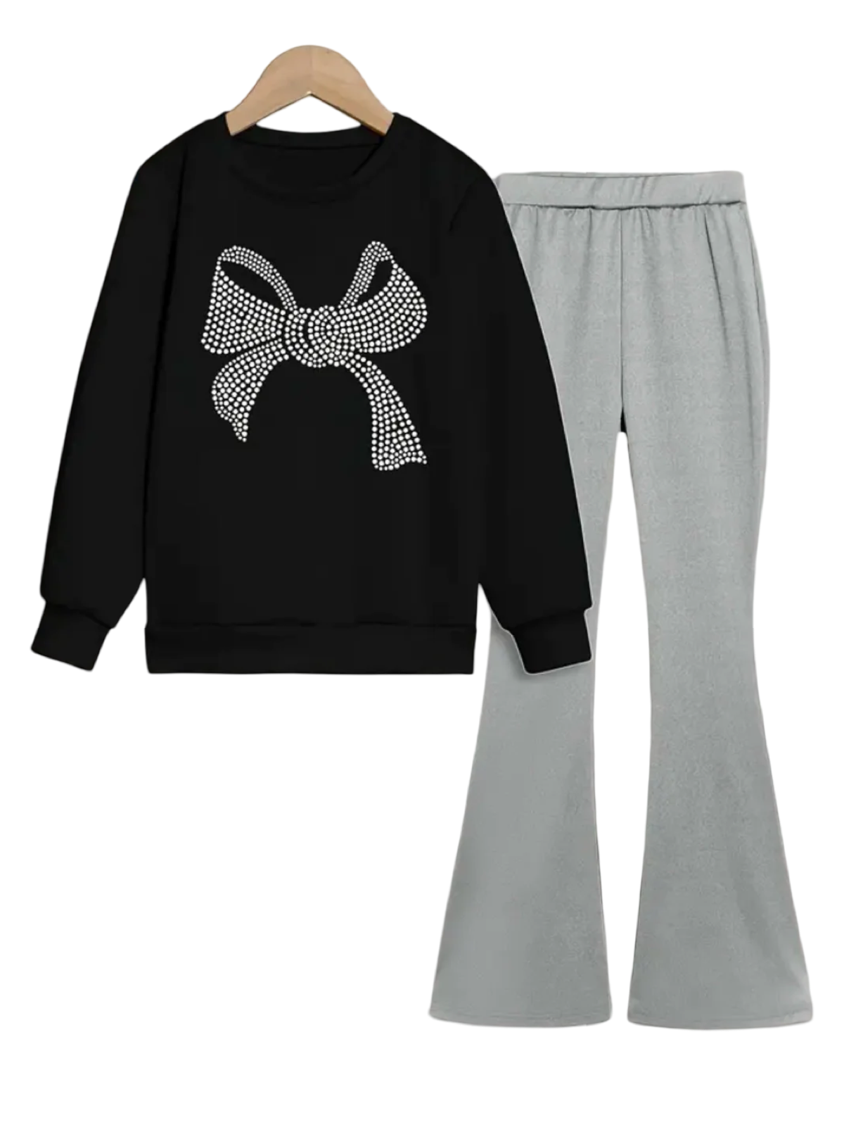 BOW WIDE LEG FLEECE PAIR