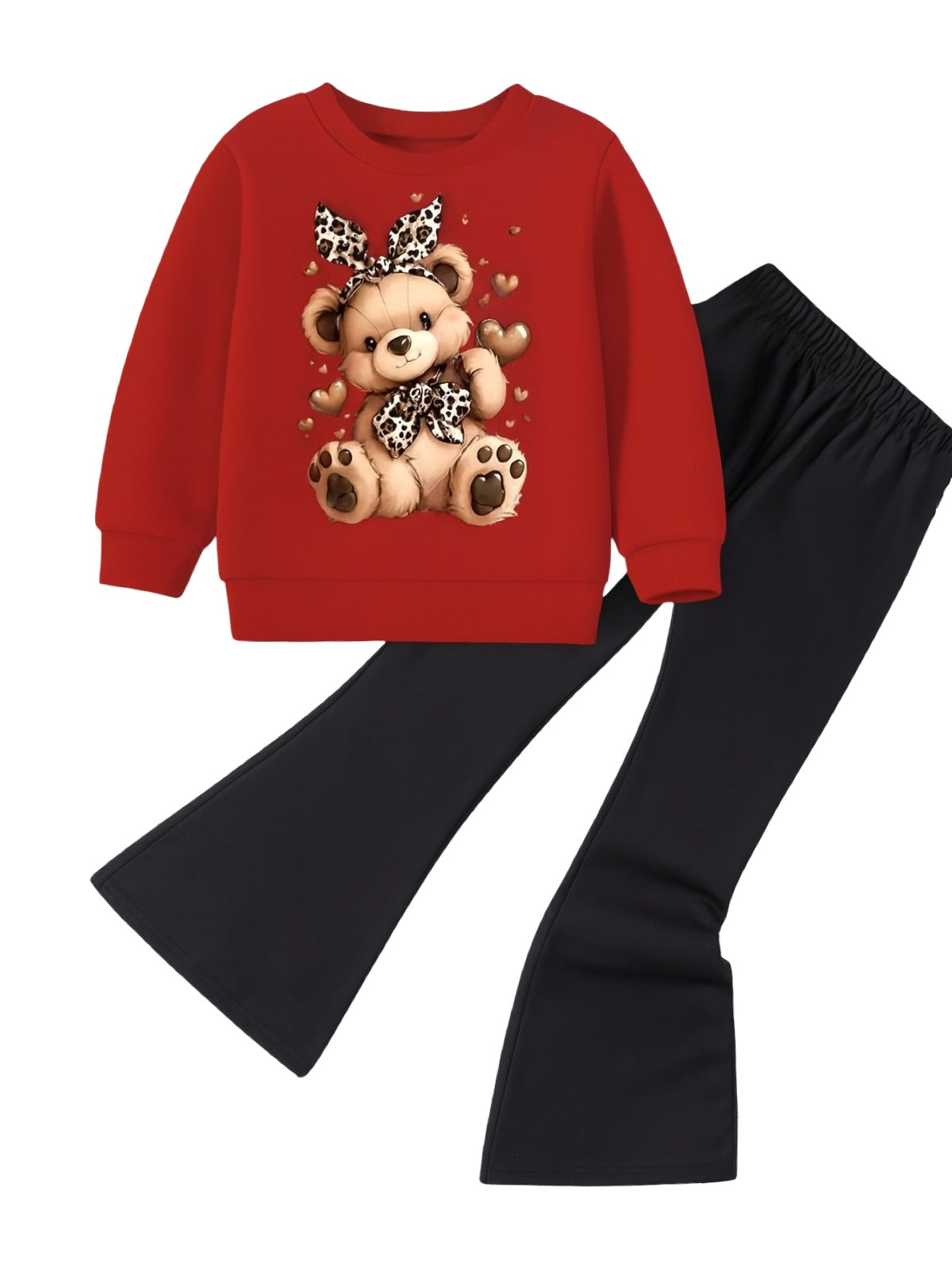 MAROON TEDDY WIDE LEG FLEECE PAIR