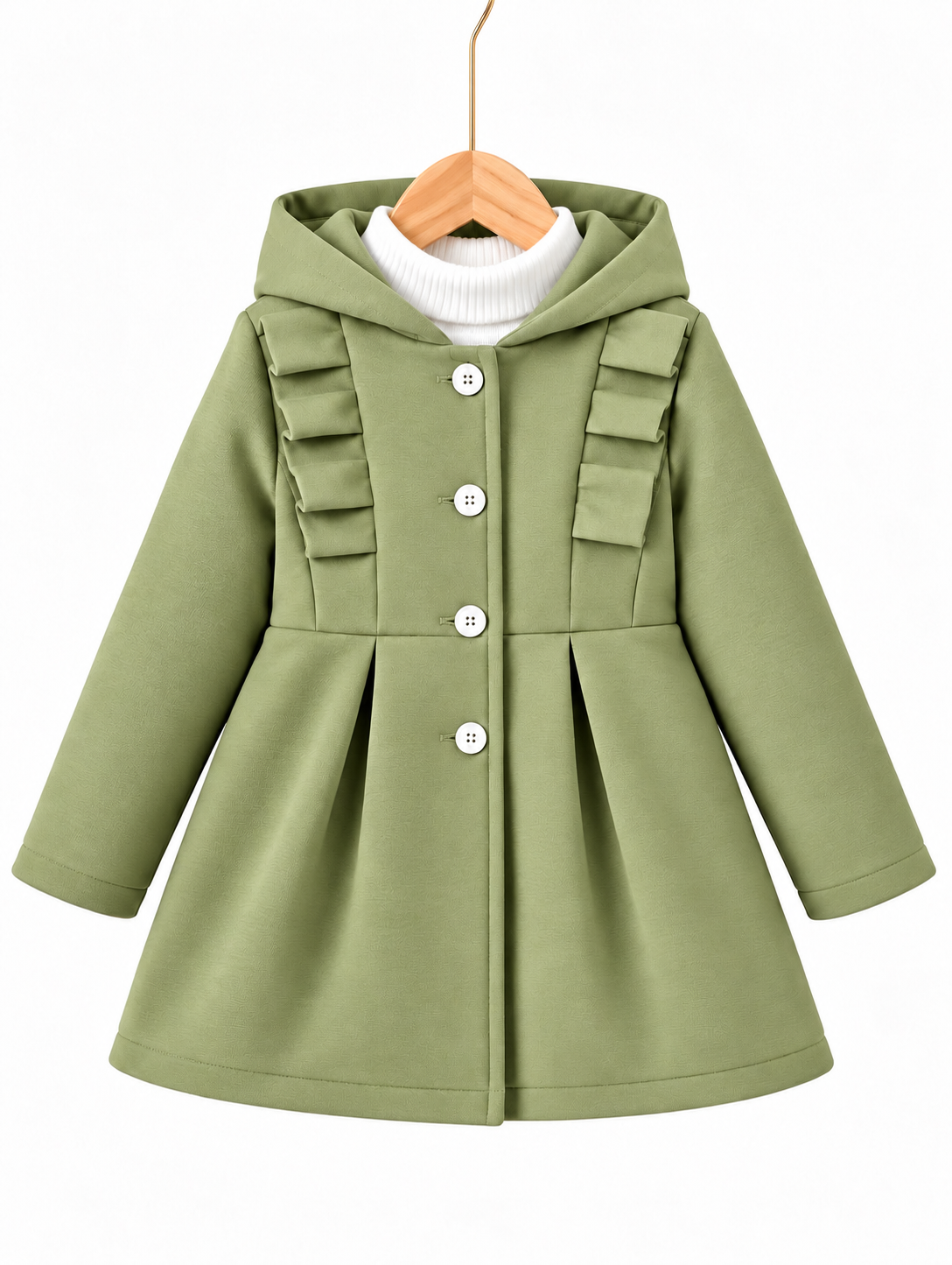 OLIVE PRINCESS FLEECE COAT