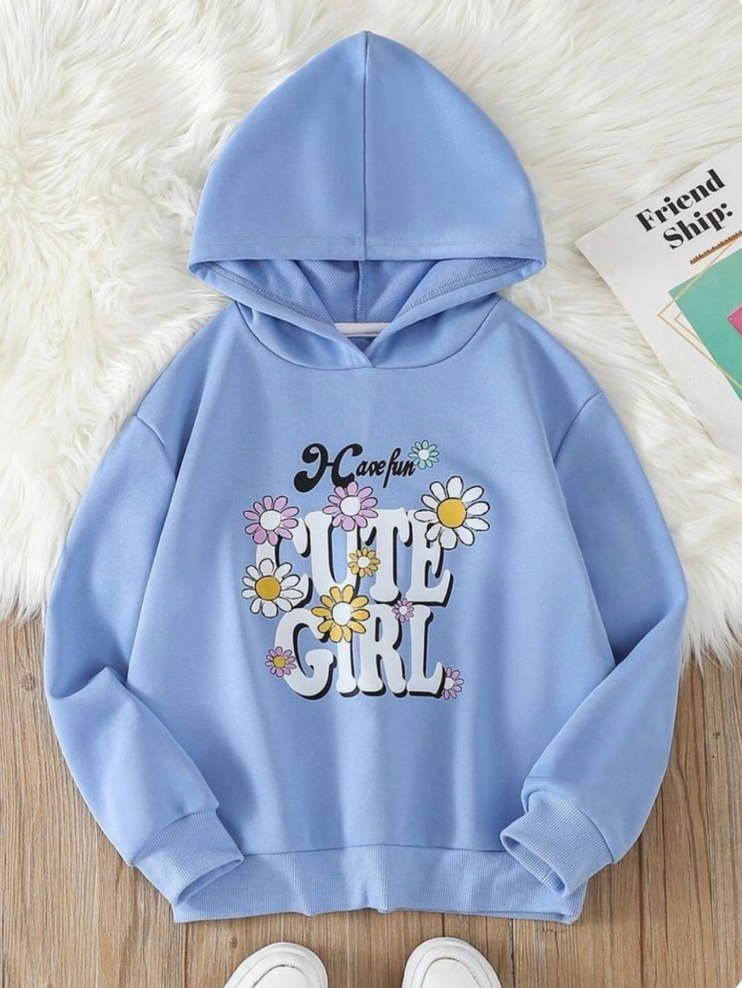 CUTE GIRL FLEECE HOODIE FUNTEES.PK