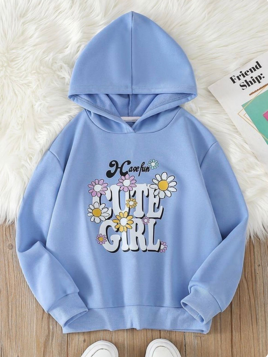 CUTE GIRL FLEECE HOODIE