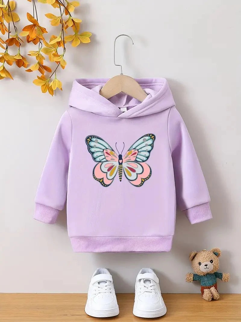 PURPLE BUTTERFLY FLEECE HOODIE