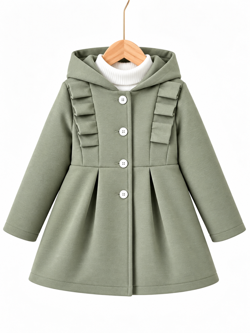 OLIVE PRINCESS FLEECE COAT