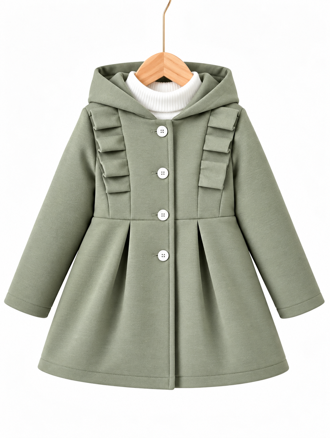 OLIVE PRINCESS FLEECE COAT