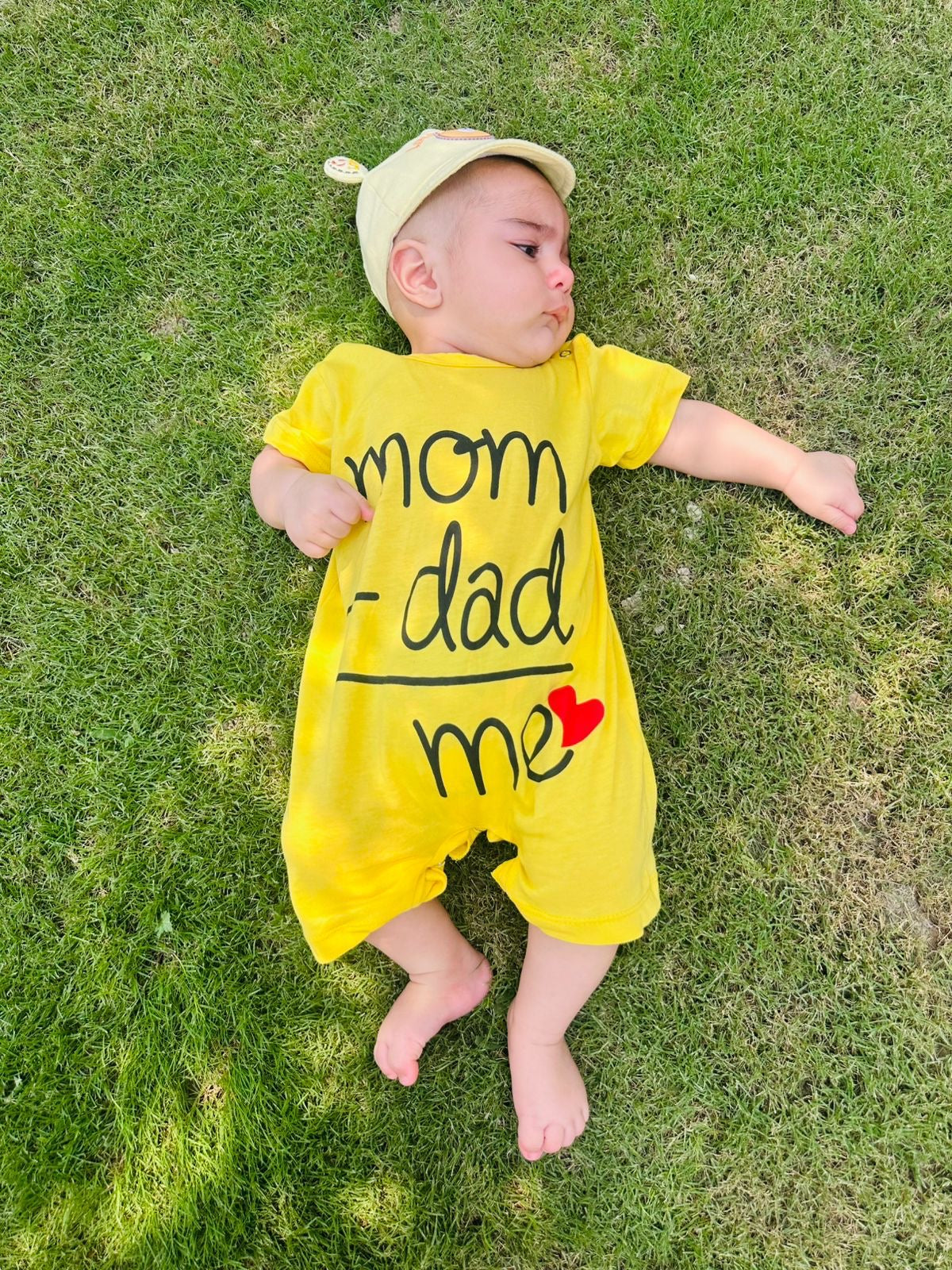 YELLOW MOM DAD ROMPER