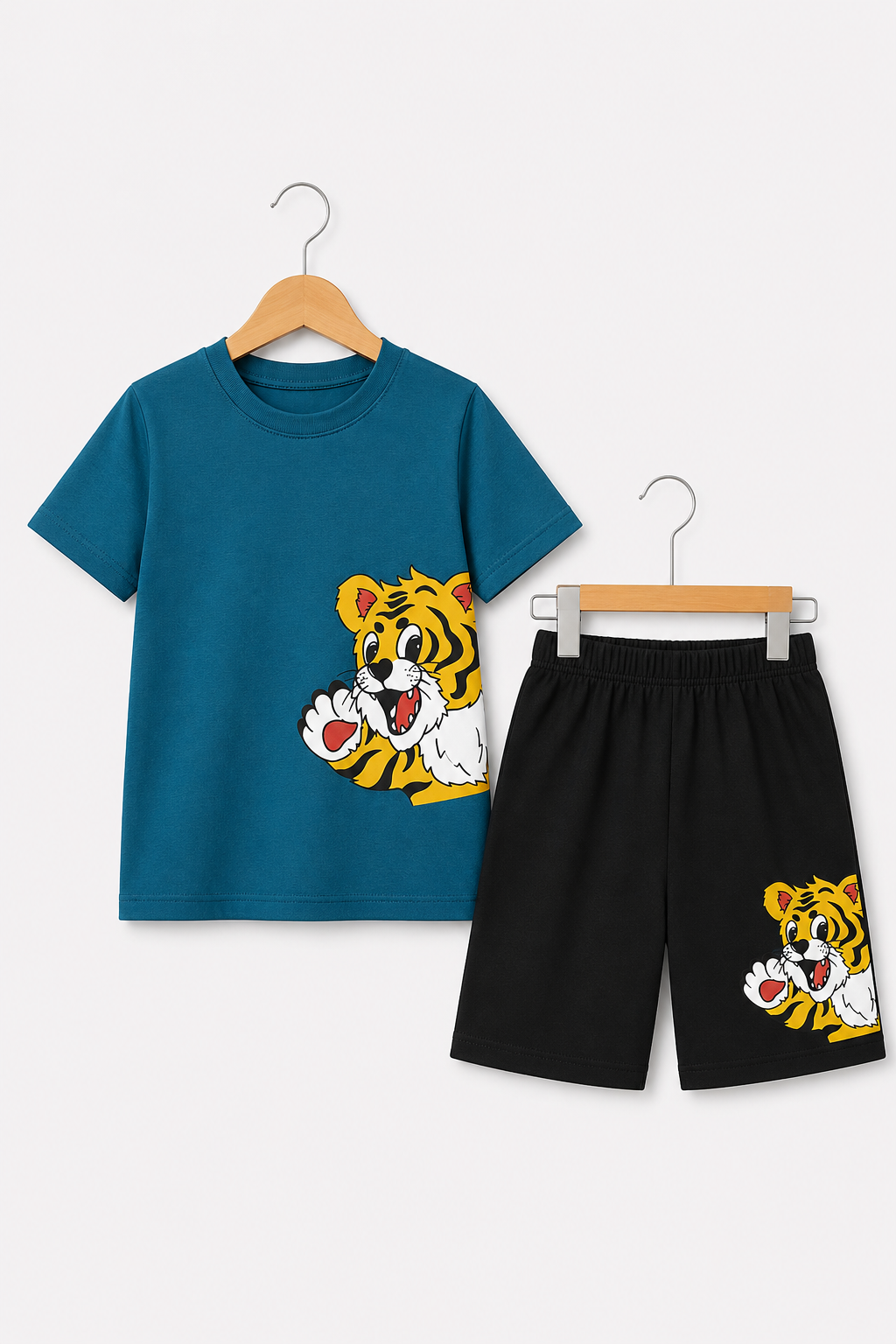 TEAL TIGER SHORT SET