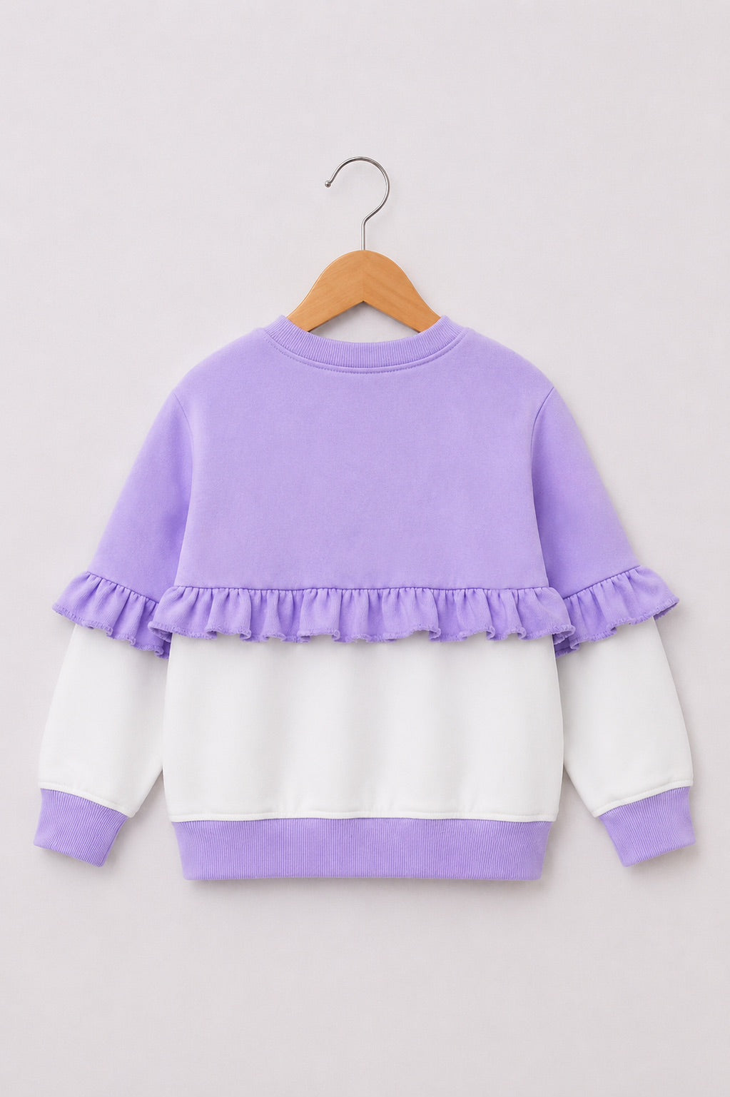 PURPLE POM POM FLEECE SWEATSHIRT