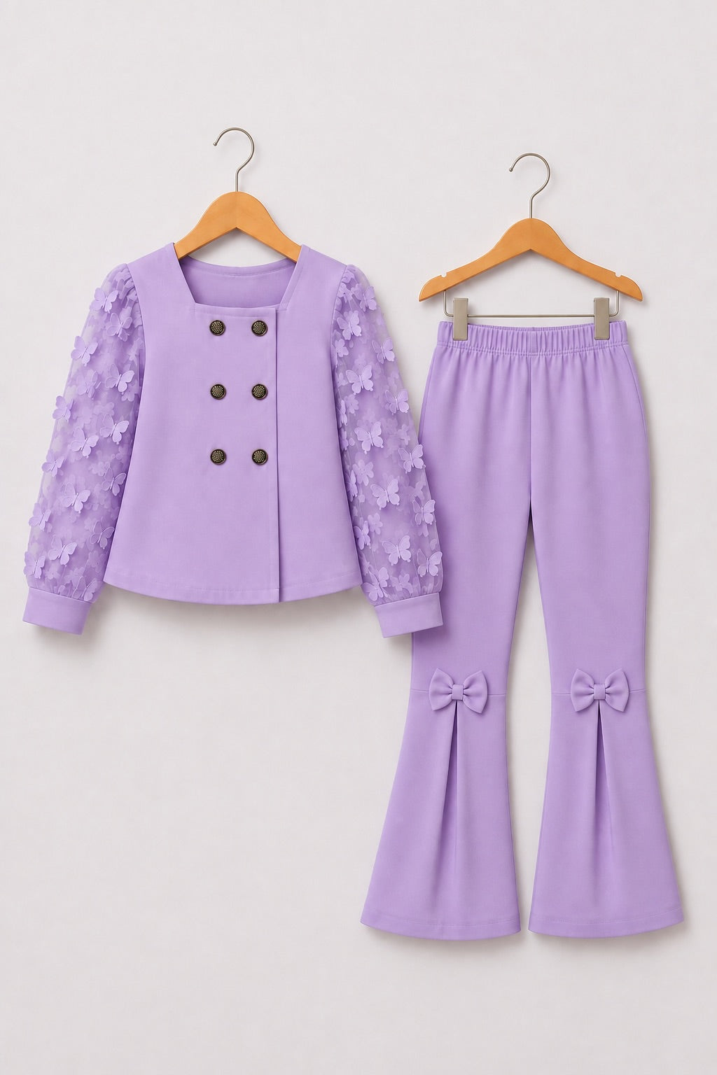 PURPLE NET BUTTERFLY FLEECE SET