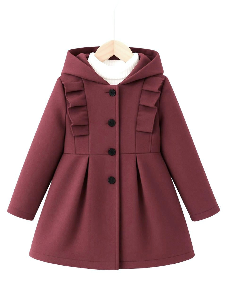 BURGUNDY PRINCESS FLEECE COAT