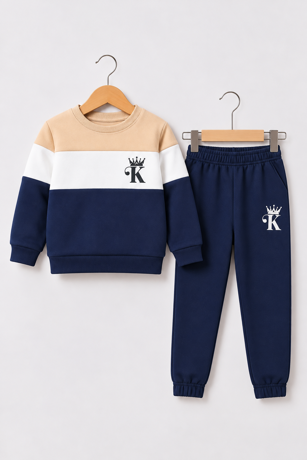NAVY PANEL KING FLEECE PAIR