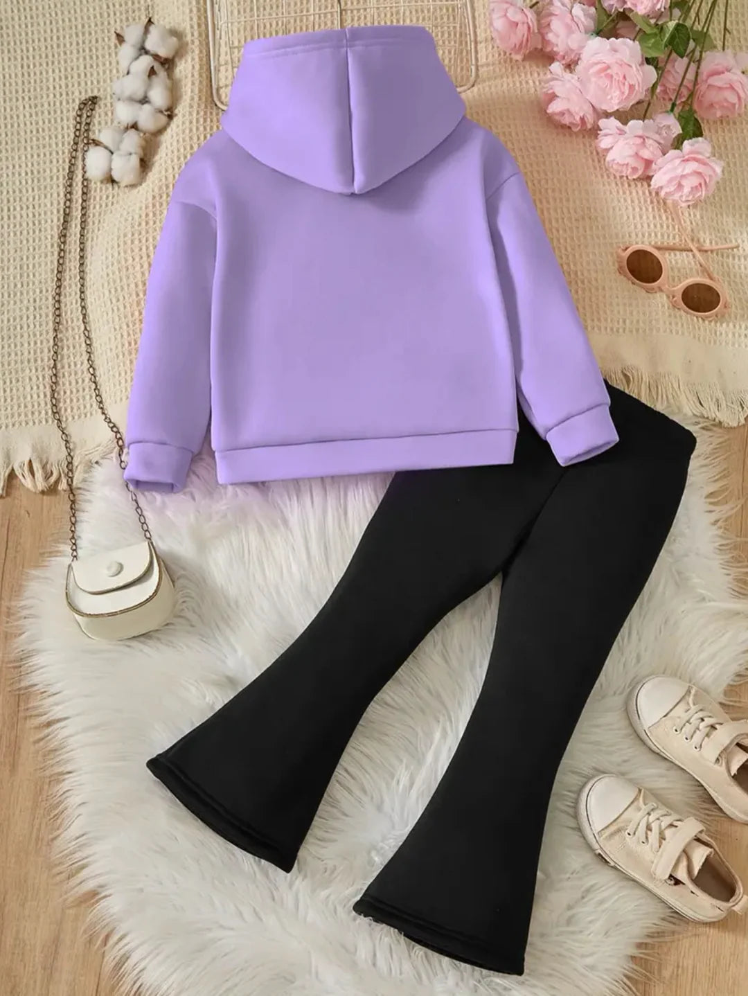 PURPLE GIRL WIDE LEG FLEECE PAIR