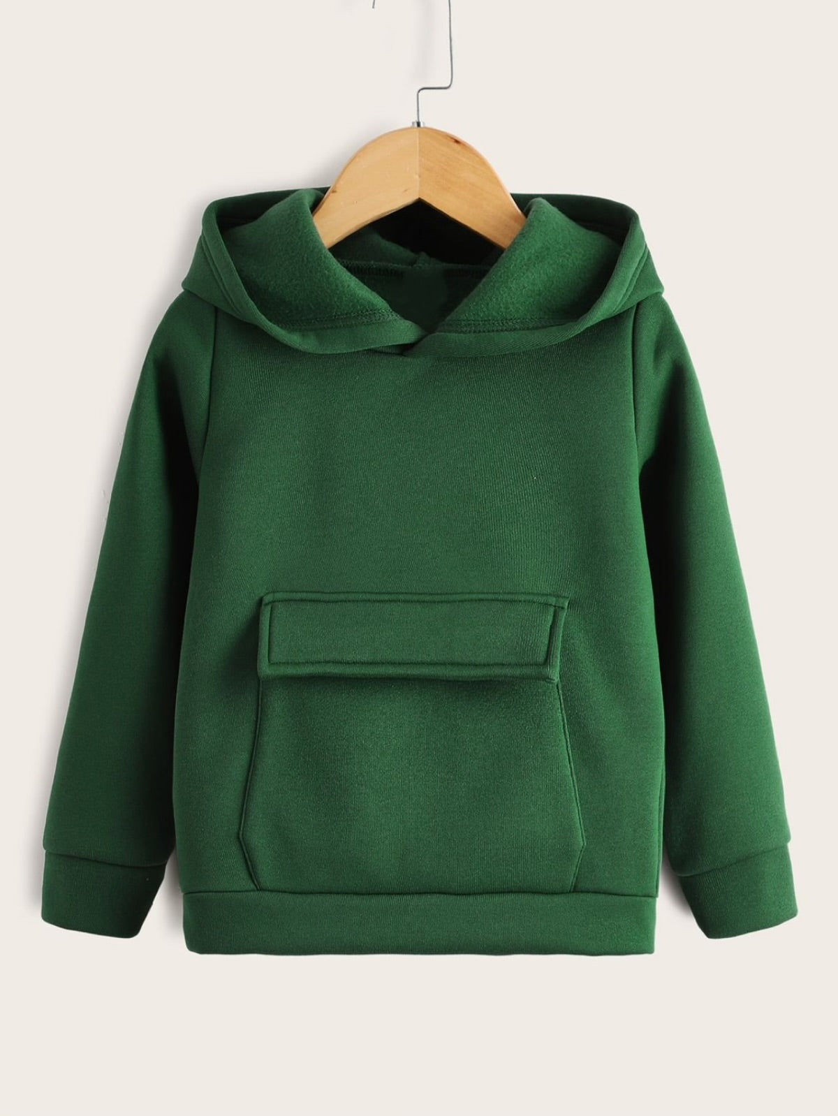 GREEN KANGAROO FLEECE HOODIE