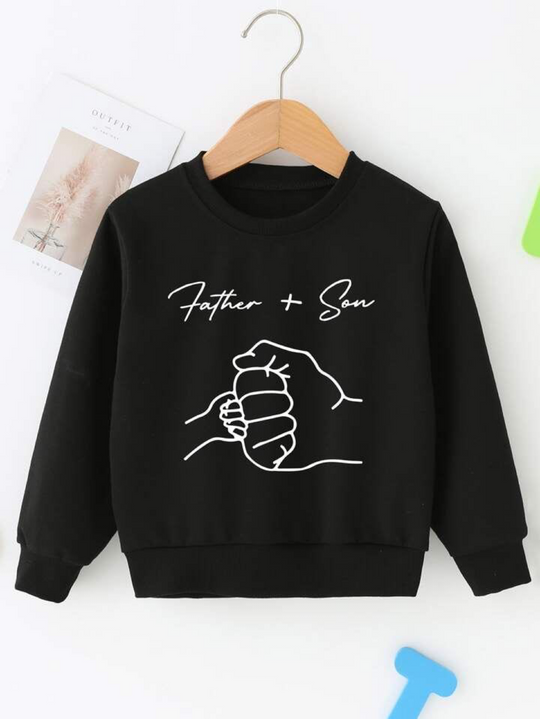 BLACK FATHER SON FLEECE SWEATSHIRT