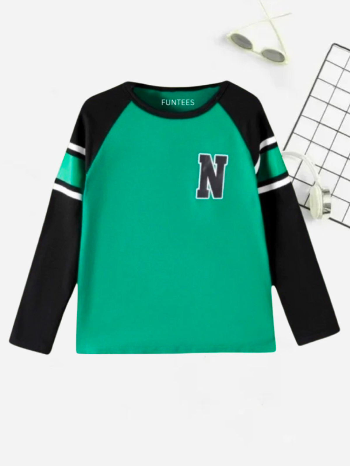 GREEN REGLAN FULL SLEEVE TEE