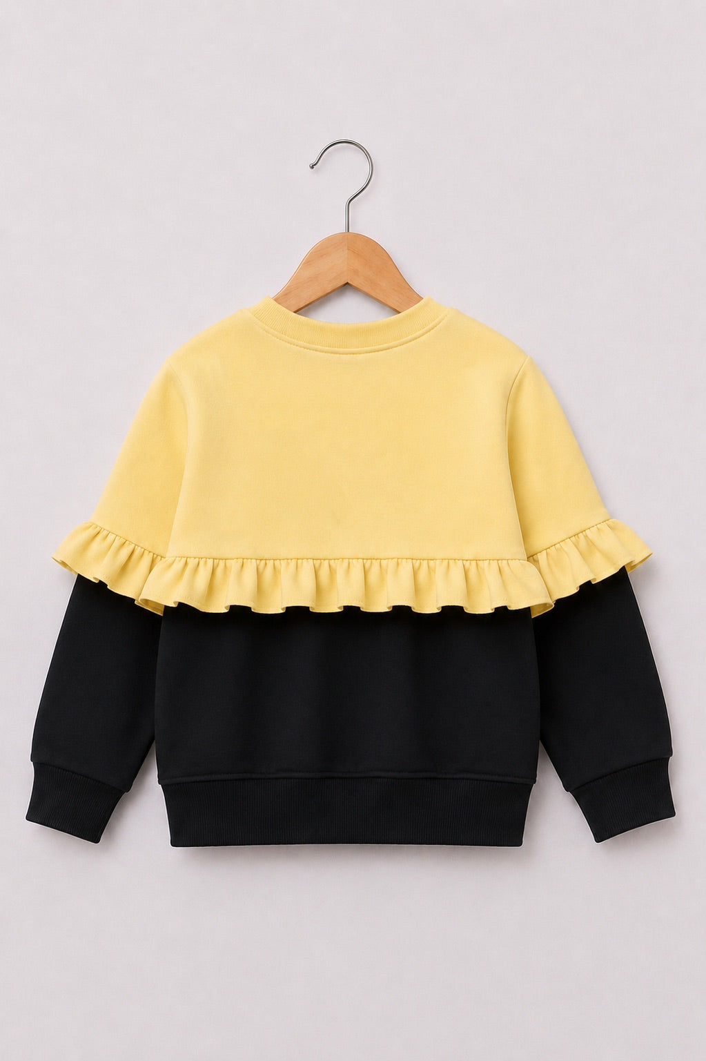 YELLOW POM POM FLEECE SWEATSHIRT