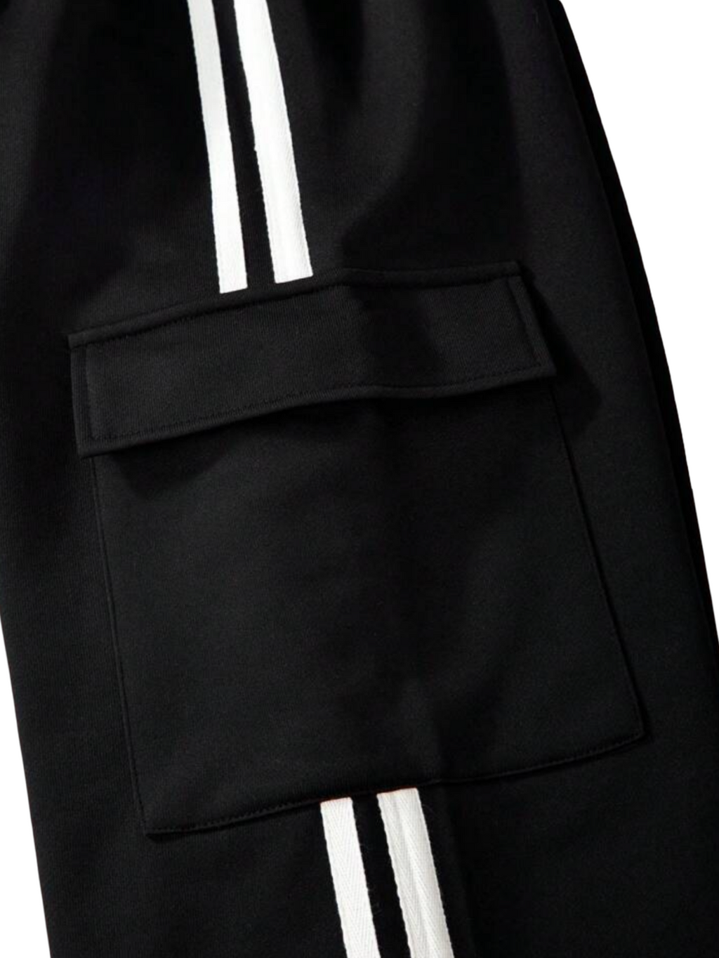 BLACK CARGO FLEECE TROUSER