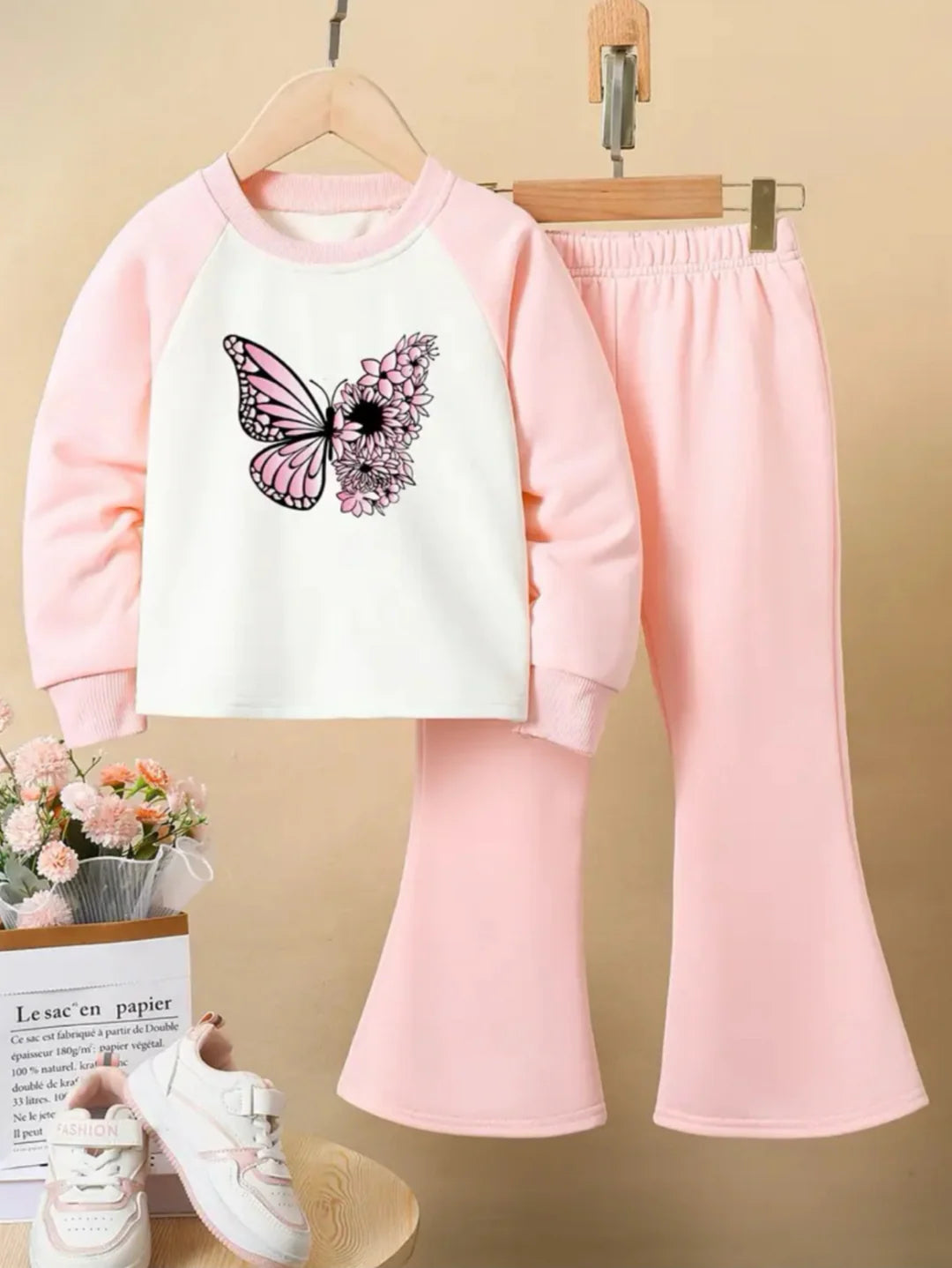 REGLAN BUTTERFLY WIDE LEG FLEECE PAIR