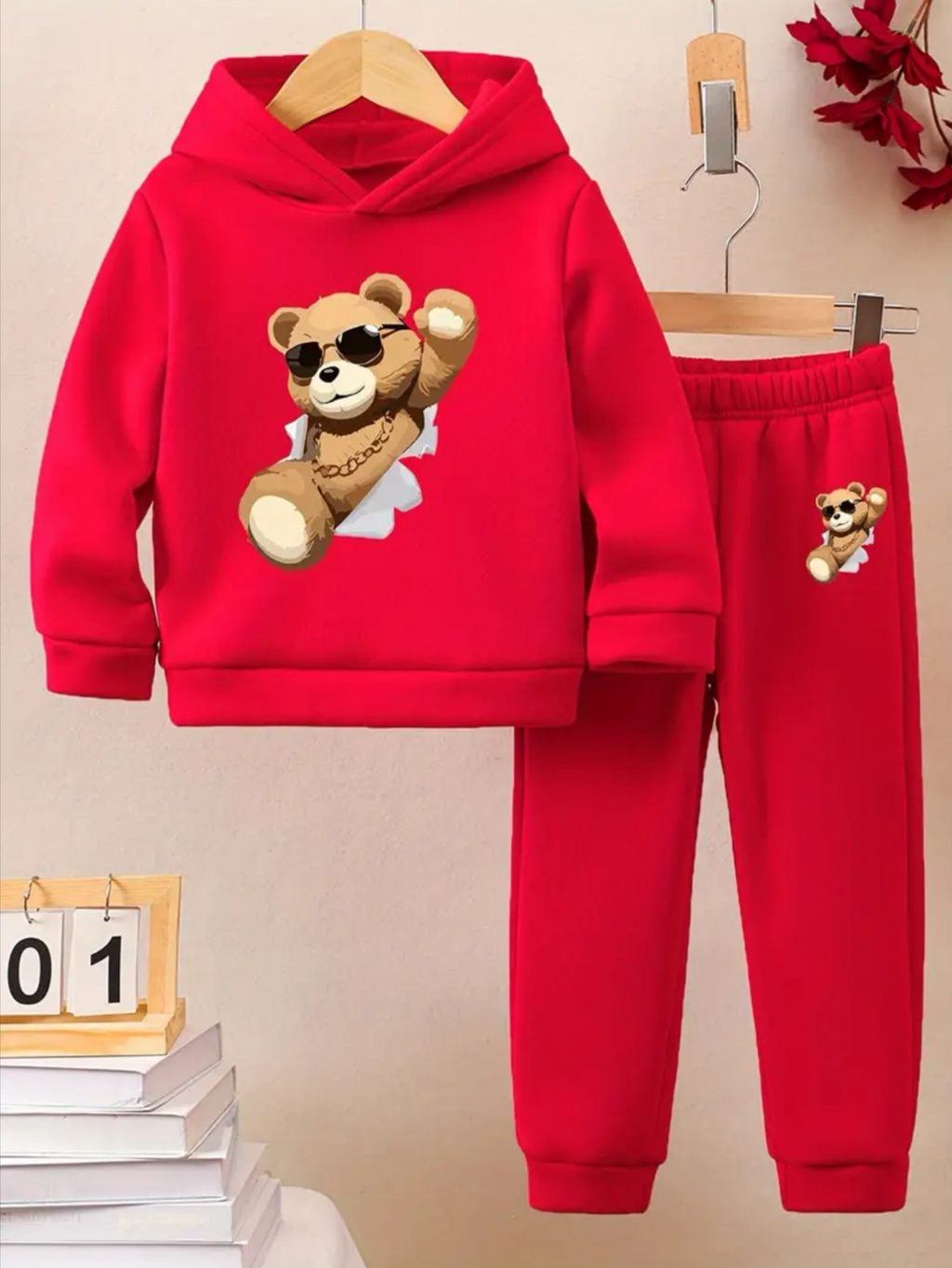 RED TEDDY FLEECE PAIR