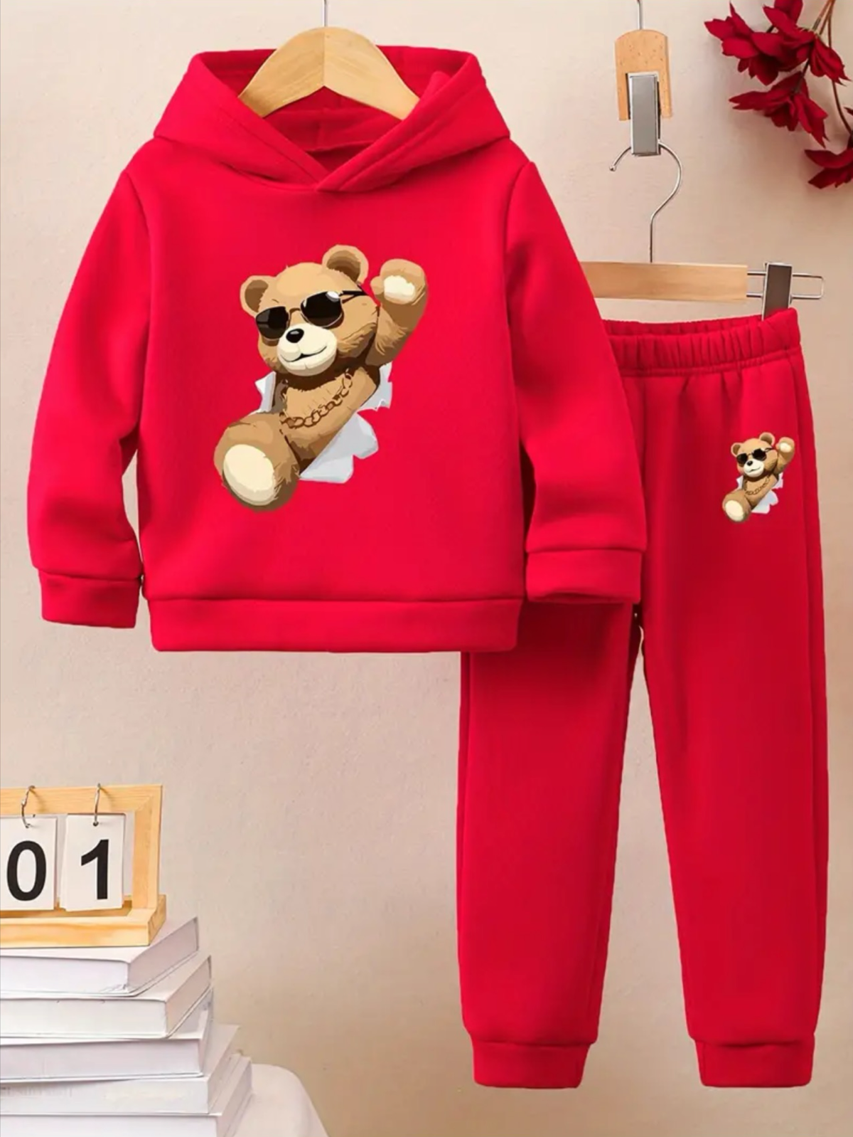 RED TEDDY FLEECE PAIR