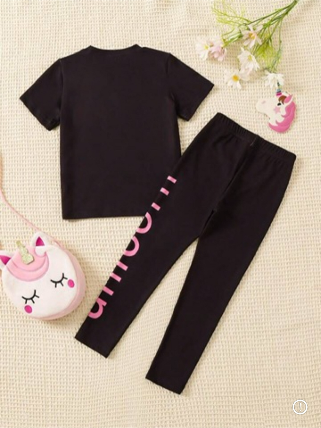 BLACK UNICORN TROUSER SET