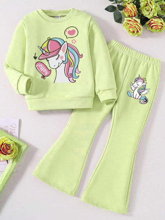 HELLO UNICORN WIDE LEG FLEECE PAIR