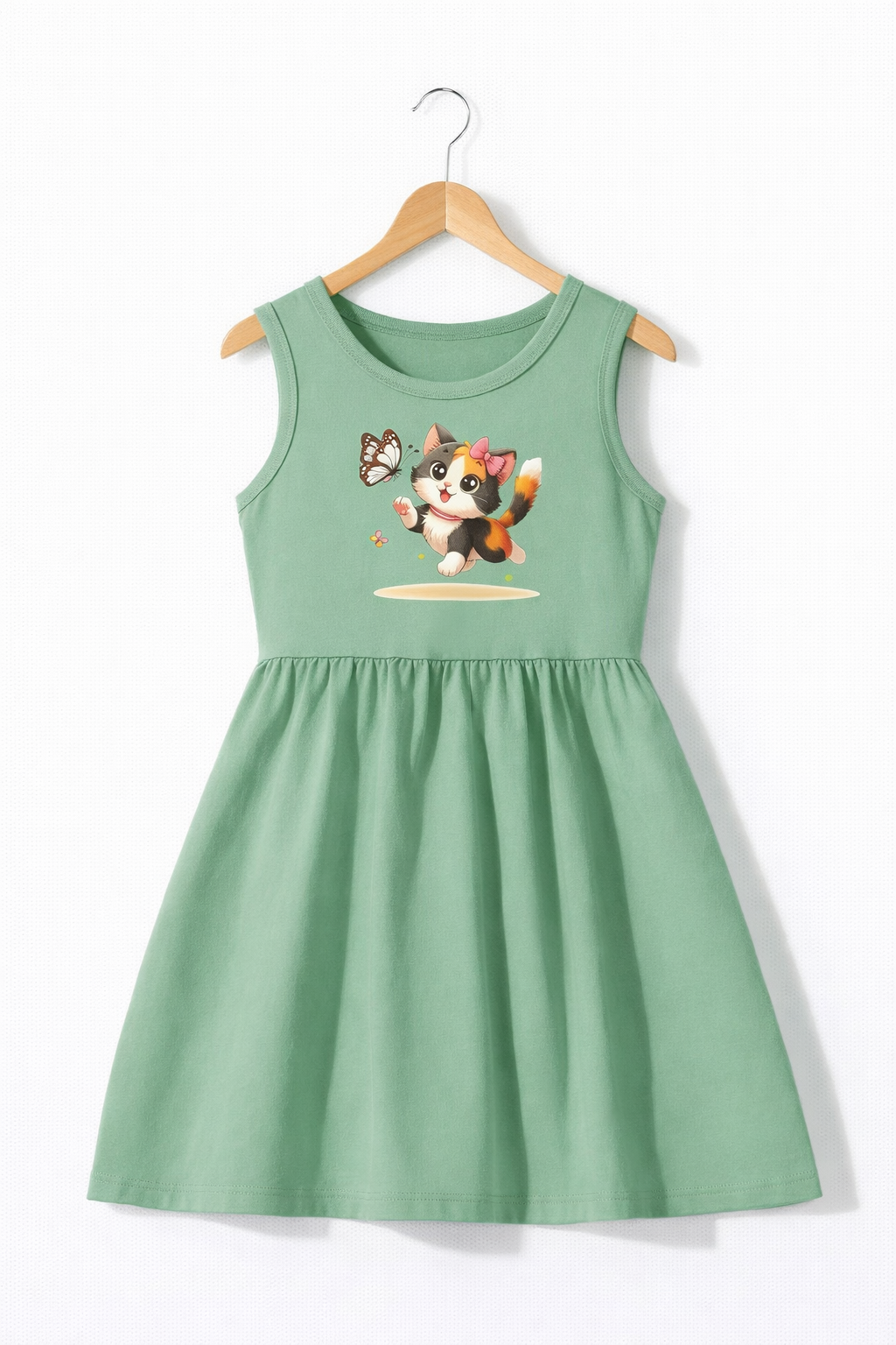 GREEN CAT SUMMER FROCK