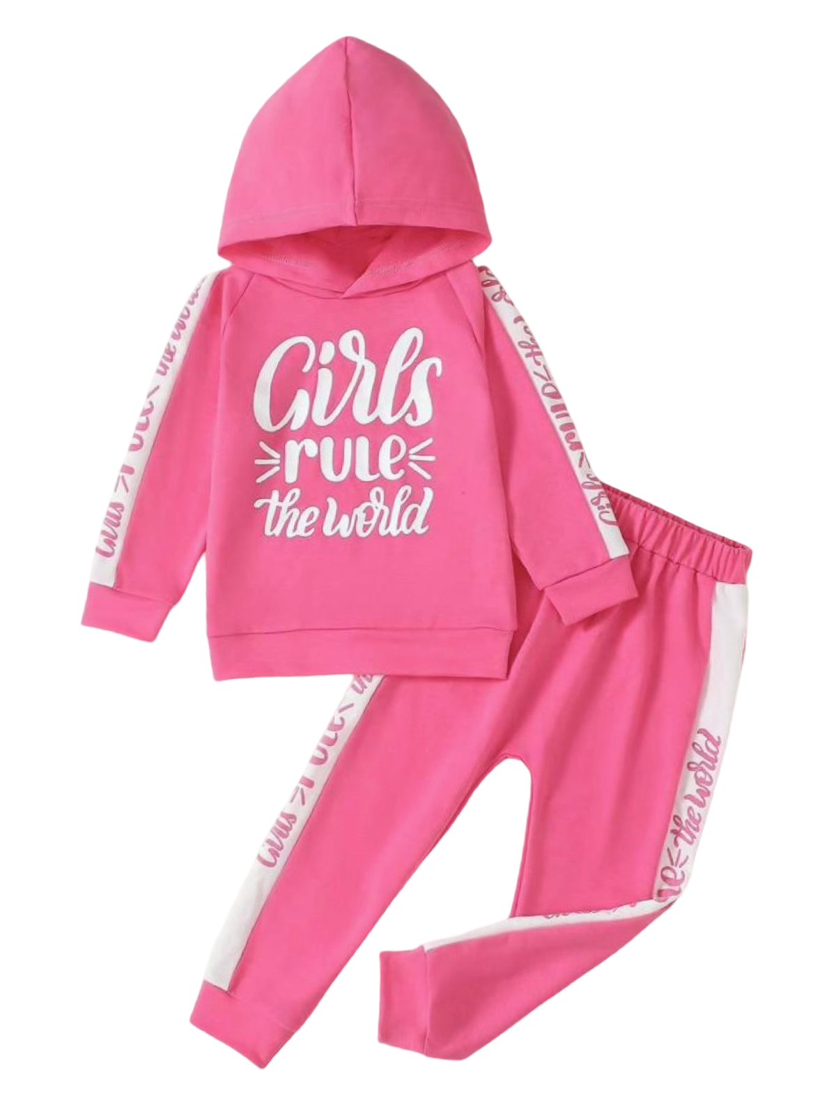 PINK GIRLS RULE FLEECE PAIR
