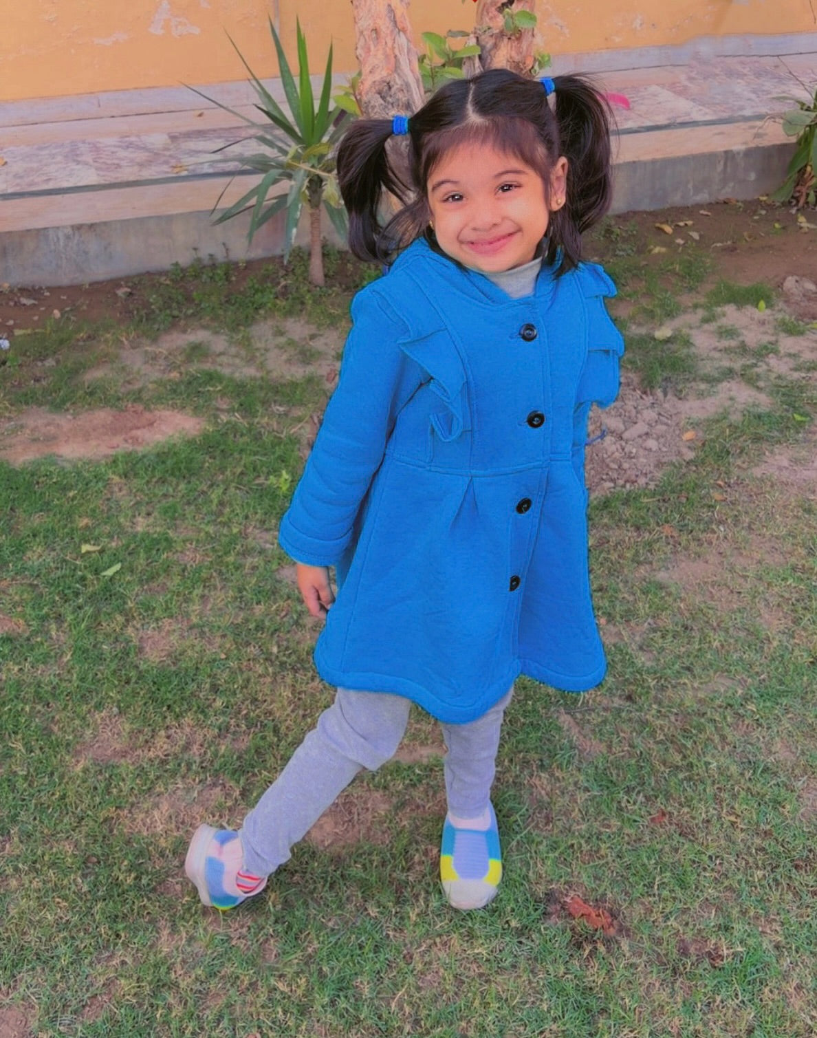 BLUE PRINCESS FLEECE COAT