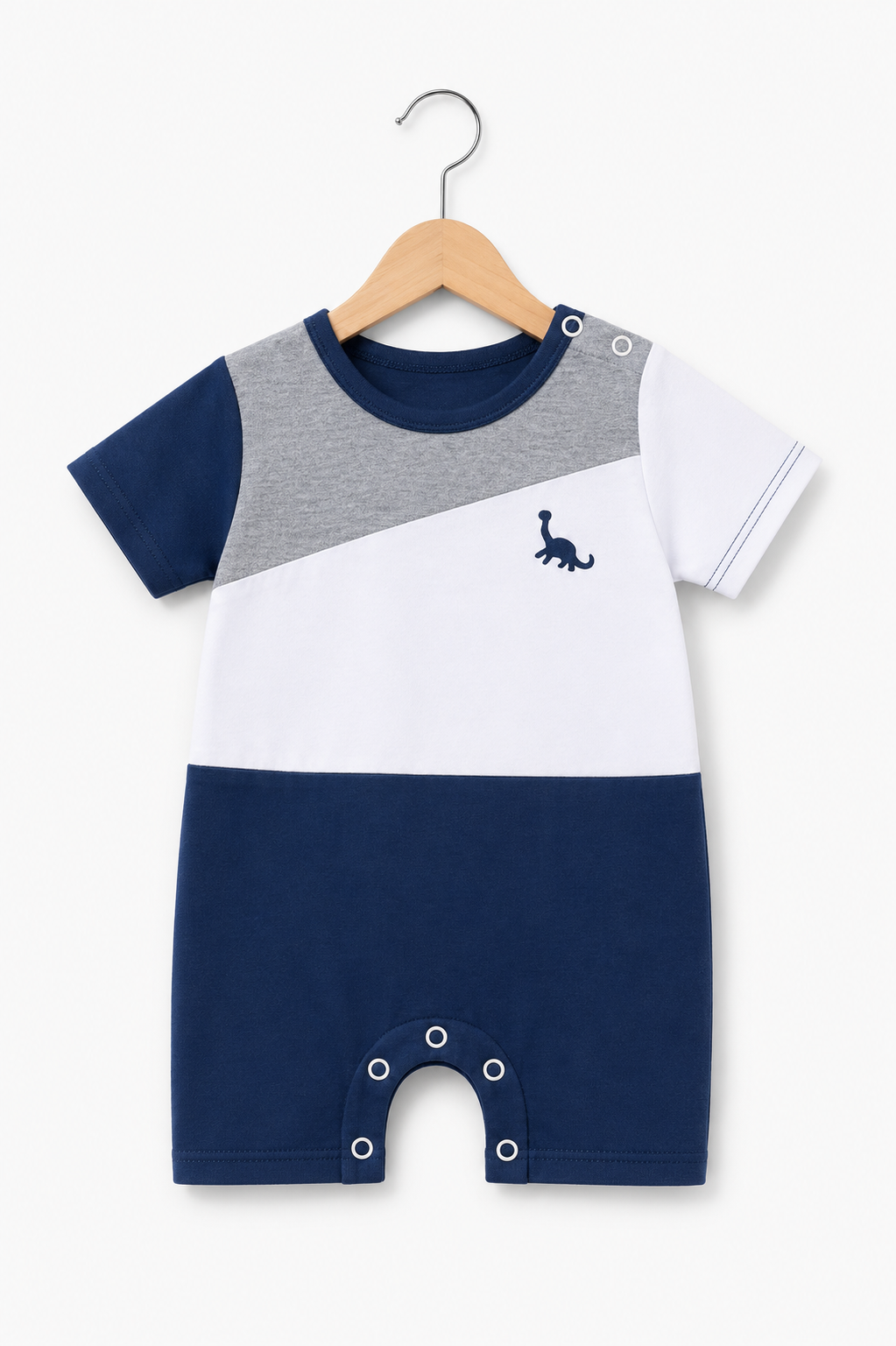 COLOR BLOCK DINO ROMPER