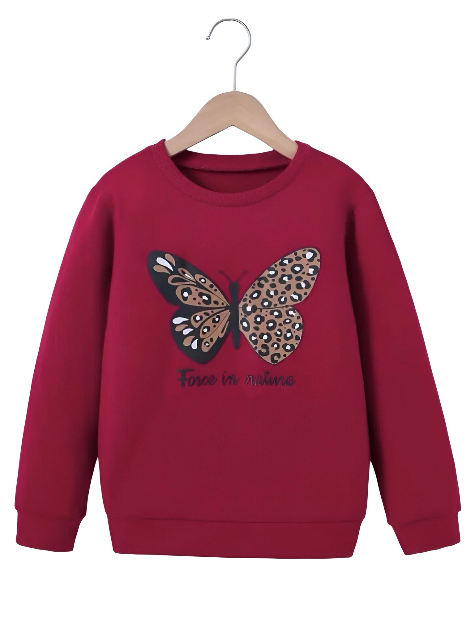 MAROON BUTTERFLY FLEECE SWEATSHIRT