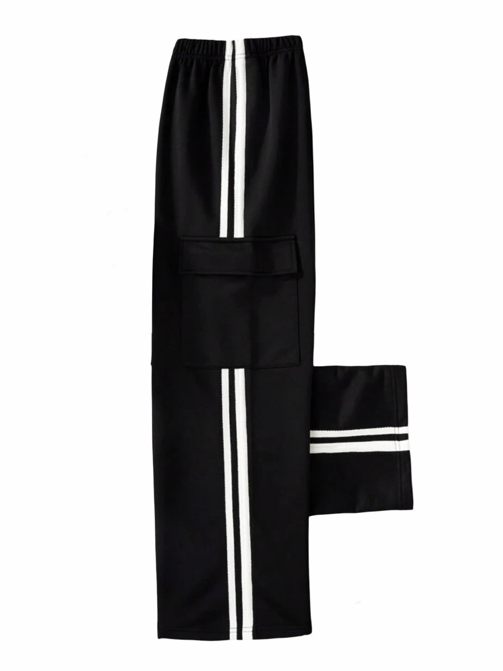 BLACK CARGO FLEECE TROUSER