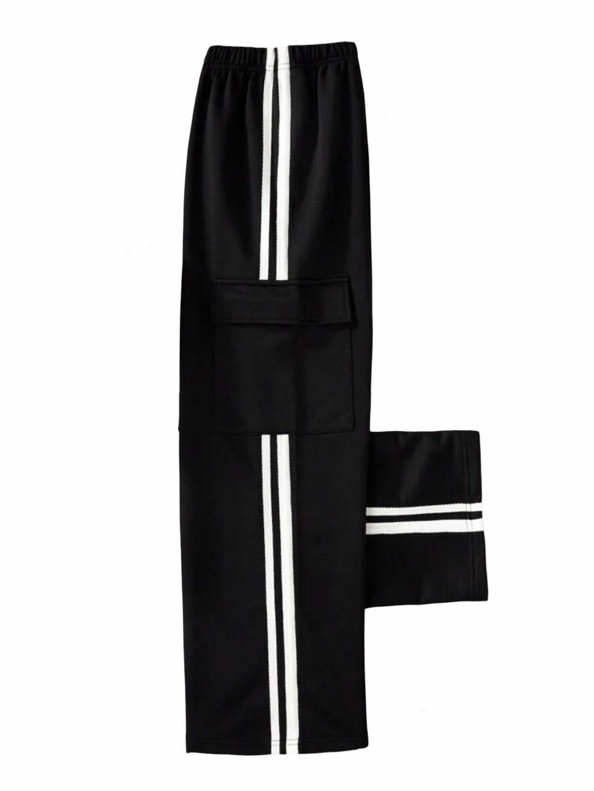 BLACK CARGO FLEECE TROUSER