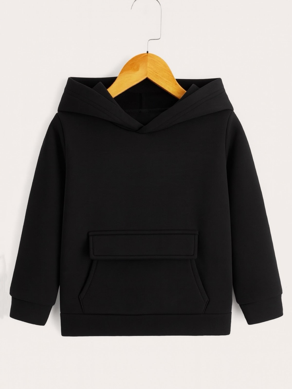 BLACK KANGAROO FLEECE HOODIE