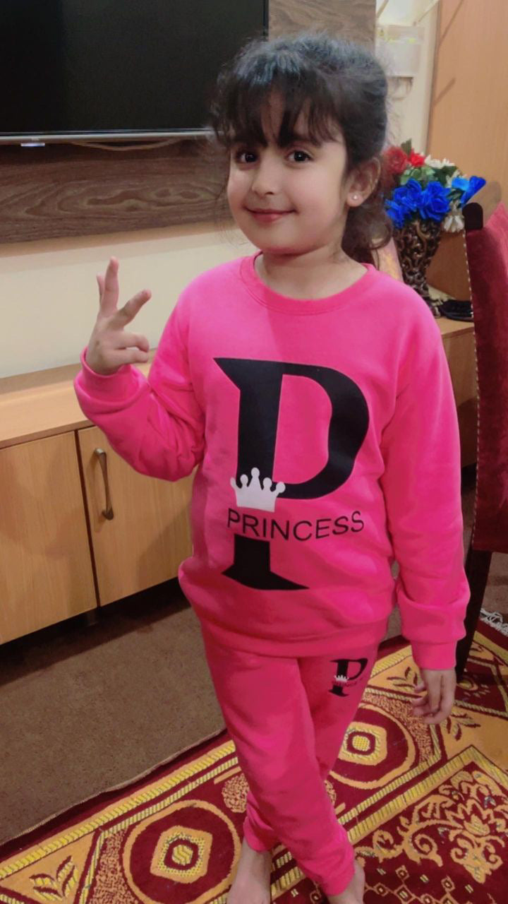 HOT PINK PRINCESS FLEECE PAIR (3 YEAR )