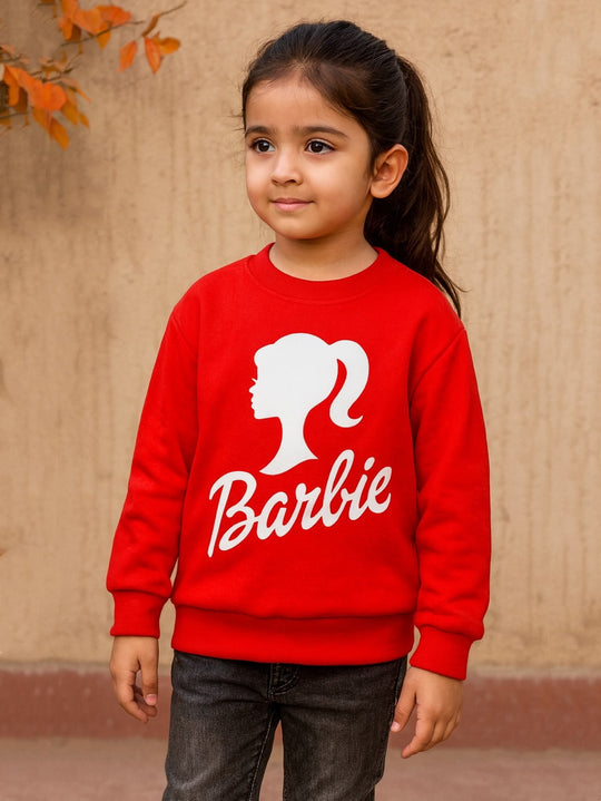 RED BARBIE FLEECE SWEATSHIRT