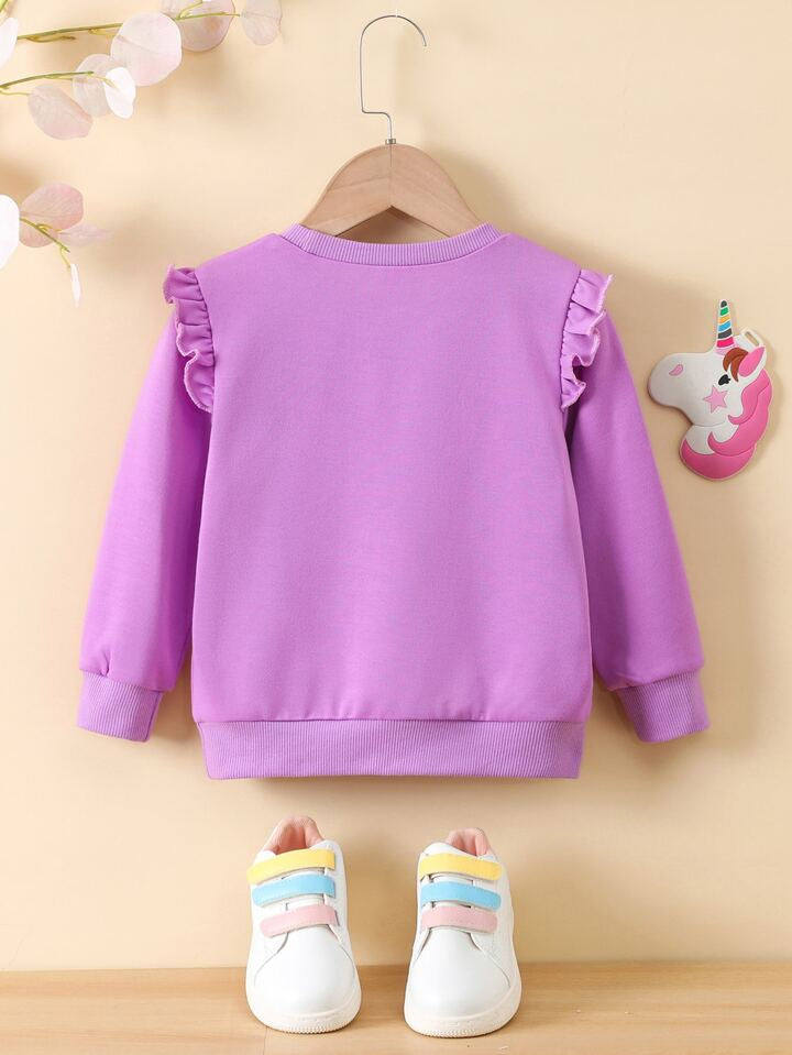 PURPLE UNICORN FRIL FLEECE SWEATSHIRT