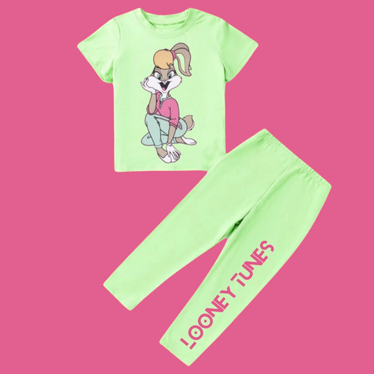 GREEN LOONEY TUNES TROUSER SET