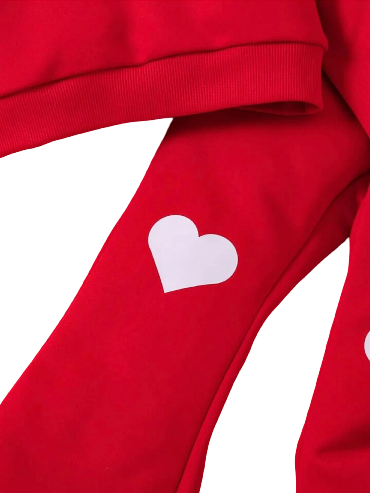 RED LOVE WIDE LEG FLEECE PAIR
