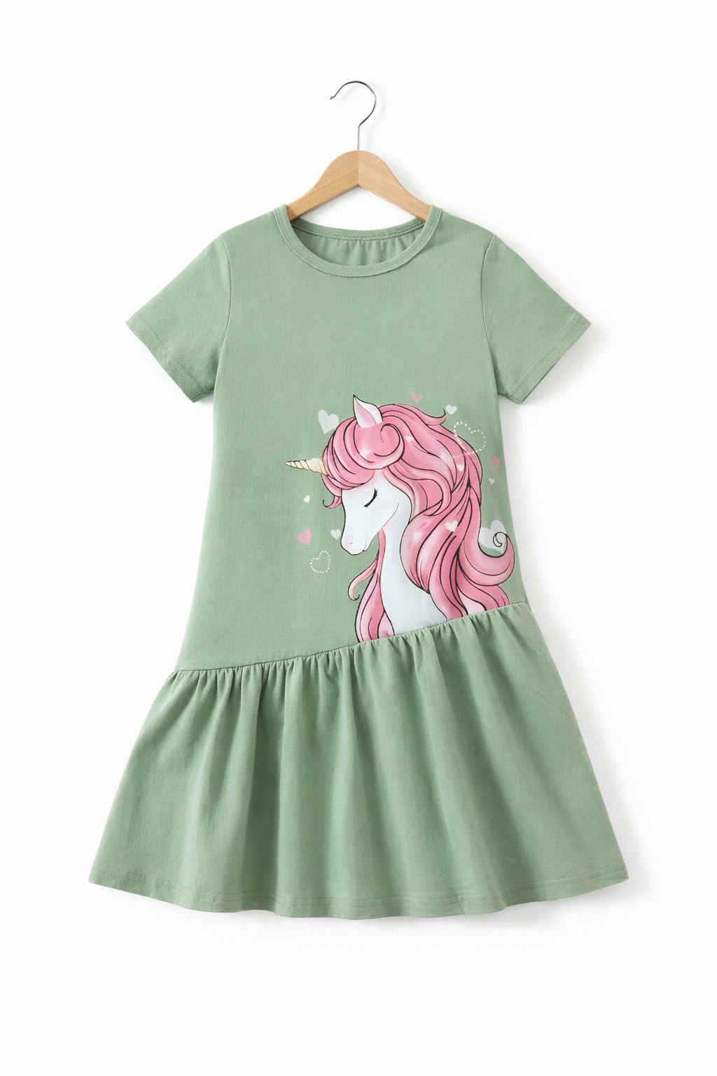 GREEN UNICORN SUMMER FROCK
