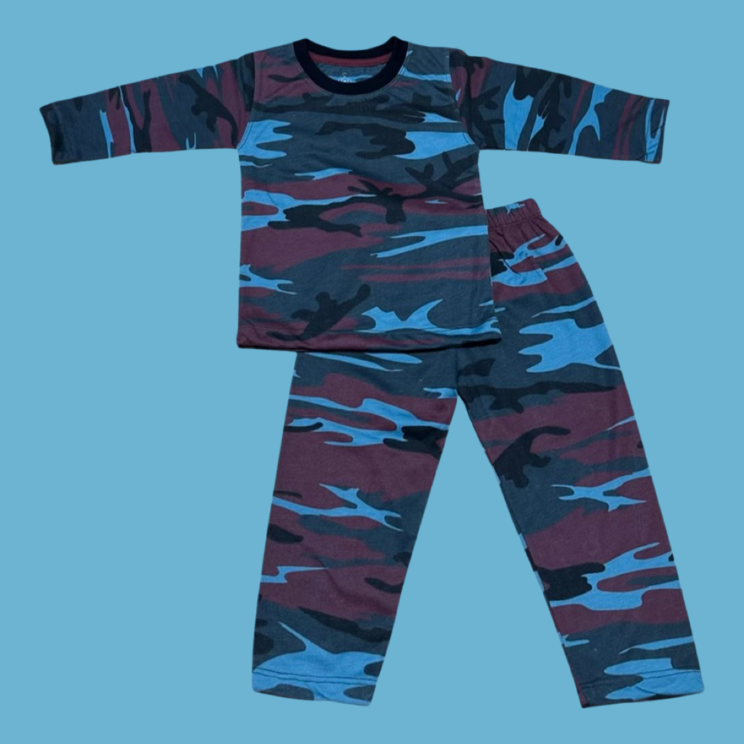 SKY & MAROON CAMOU SUMMER SUIT