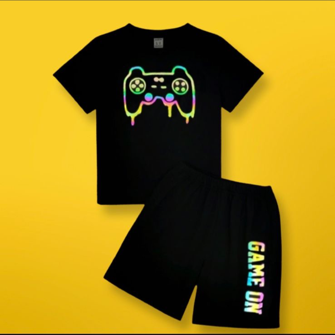 GAME ON BLACK SHORT SET